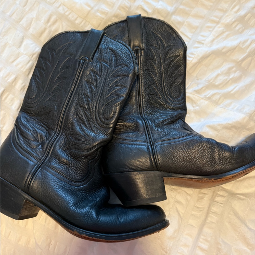 Durango Black Leather Ankle Boots